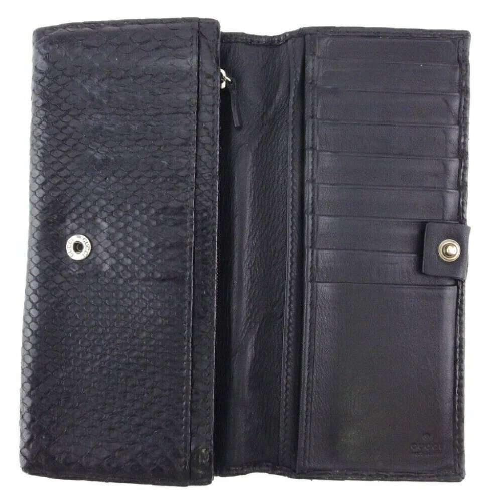 GUCCI Long Wallet Python Python Leather Authentic - Picture 9 of 11